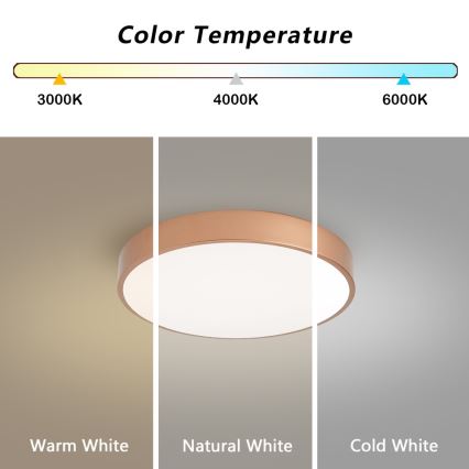 BRILAGI - Dimmbare LED-Deckenleuchte POOL LED/48W/230V 3000–6000K ø 40 cm Bronze + Fernbedienung