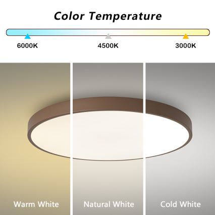 Brilagi - LED-dimmbare Deckenleuchte POOL LED/60W/230V 3000-6000K Ø 60 cm braun + Fernbedienung