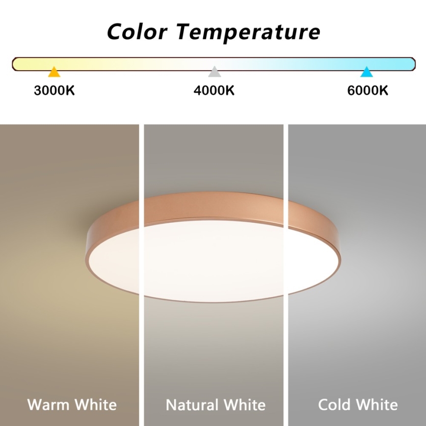 BRILAGI - dimmbare LED-Deckenleuchte POOL LED/60W/230V 3000-6000K Ø 60 cm Bronze + Fernbedienung