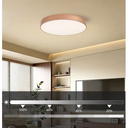 BRILAGI - dimmbare LED-Deckenleuchte POOL LED/60W/230V 3000-6000K Ø 60 cm Bronze + Fernbedienung