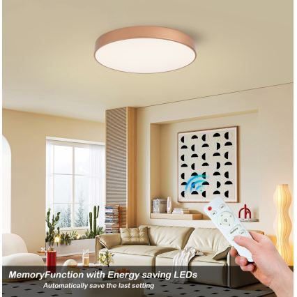 BRILAGI - dimmbare LED-Deckenleuchte POOL LED/60W/230V 3000-6000K Ø 60 cm Bronze + Fernbedienung
