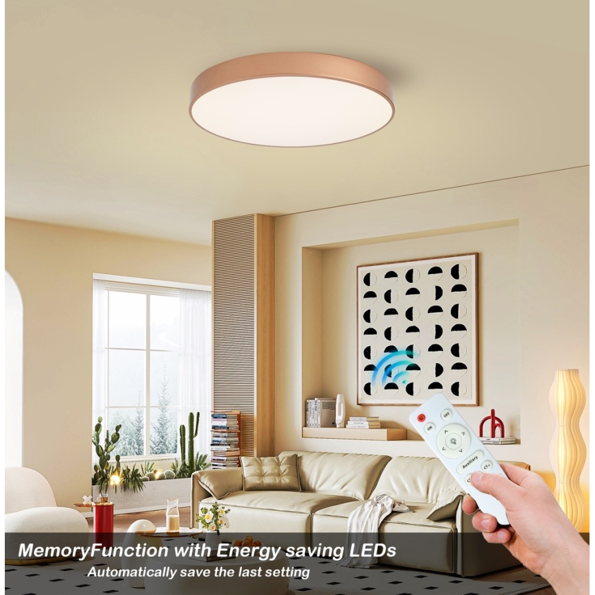 BRILAGI - dimmbare LED-Deckenleuchte POOL LED/60W/230V 3000-6000K Ø 60 cm Bronze + Fernbedienung
