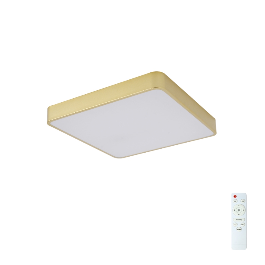 BRILAGI - Dimmbare LED-Deckenleuchte POOL SQUARE LED/48W/230V 3000-6000K 50x50 cm goldfarben + Fernbedienung