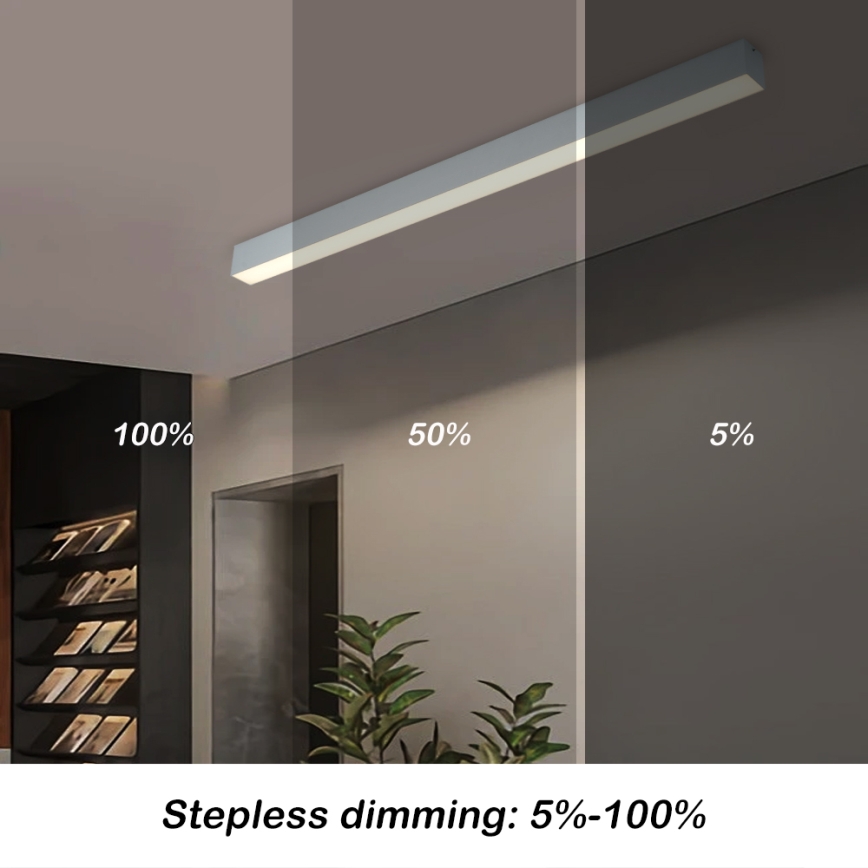 Brilagi - LED-dimmbare Deckenleuchte SLEEKLINE SMART LED/40W/230V 3000-6000K Wi-Fi Tuya silber + Fernbedienung