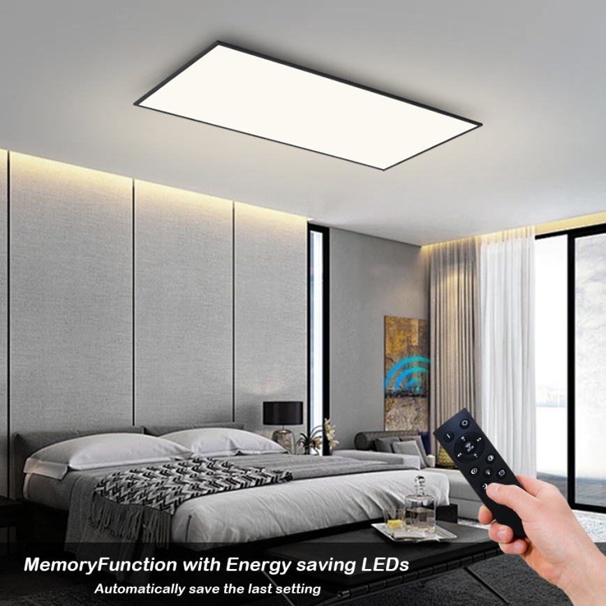 Brilagi - LED-dimmbare Deckenleuchte SLIMFRAME LED/80W/230V 120x60 cm 3000-6000K schwarz + Fernbedienung