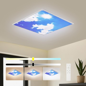 Brilagi - LED-dimmbare Deckenleuchte SLIMFRAME SKY LED/58W/230V 60x60 cm 3000-6000K silber/blau + Fernbedienung