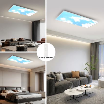 Brilagi - dimmbare LED-Deckenleuchte SLIMFRAME SKY LED/80W/230V 120x60 cm 3000-6000K silber/blau + Fernbedienung