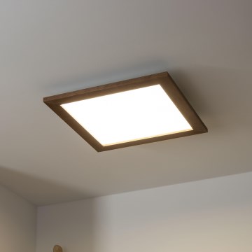 Brilagi - LED-dimmbare Deckenleuchte SLIMFRAME WOOD LED/36W/230V 49,5x49,5 cm 3000-6000K dunkelbraun + Fernbedienung