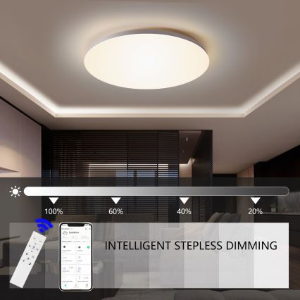 Brilagi - SMART dimmbare LED-Deckenleuchte LED/24W/230V Ø 38 cm 3000-6000K Wi-Fi Tuya Beacon + Fernbedienung
