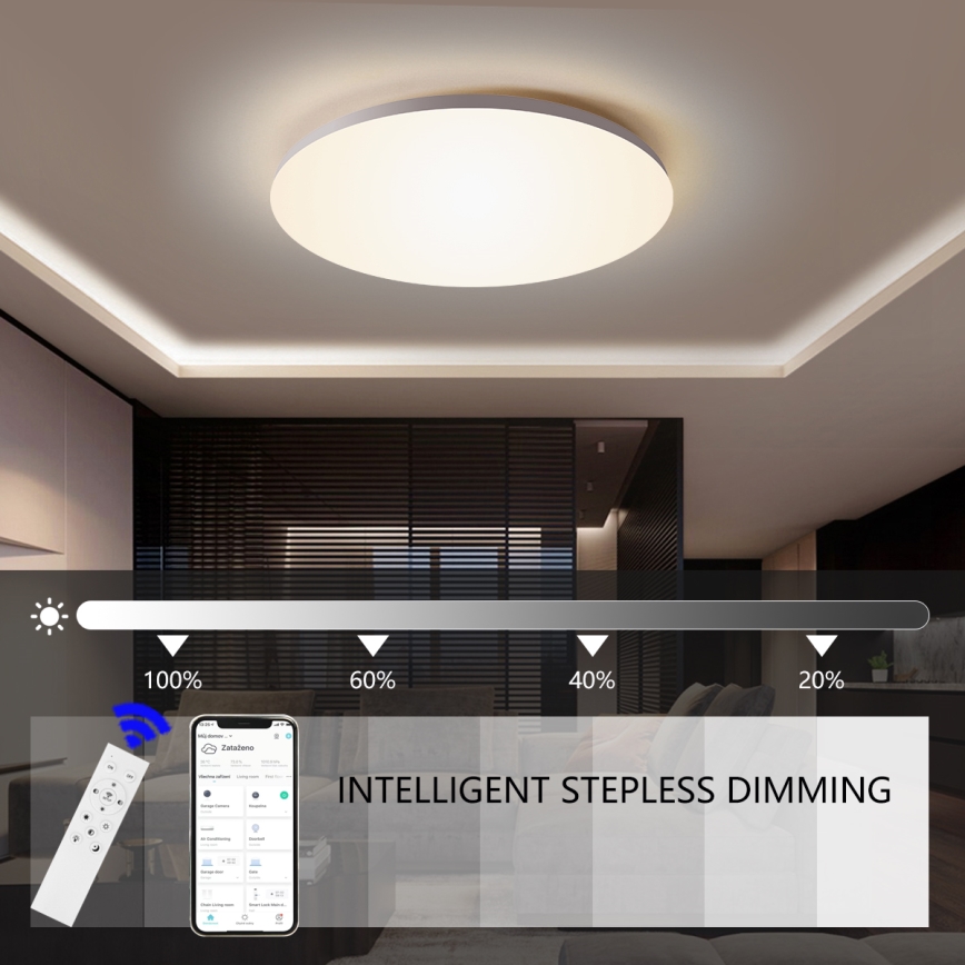 Brilagi - SMART dimmbare LED-Deckenleuchte LED/24W/230V Ø 38 cm 3000-6000K Wi-Fi Tuya Beacon + Fernbedienung