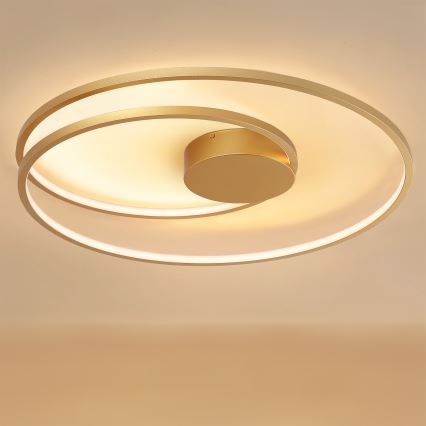 Brilagi - Dimmbare LED-Deckenleuchte TWISTER LED/105W/230V 3000-6000K Ø 100 cm goldfarben + Fernbedienung