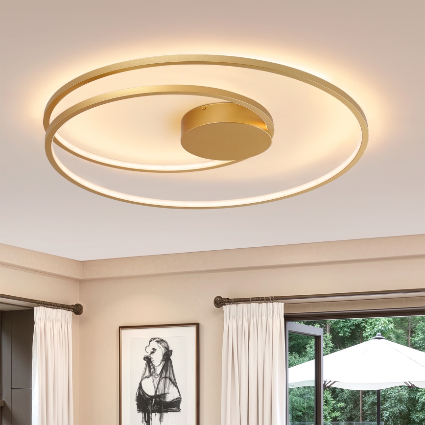 Brilagi - Dimmbare LED-Deckenleuchte TWISTER LED/105W/230V 3000-6000K Ø 100 cm goldfarben + Fernbedienung