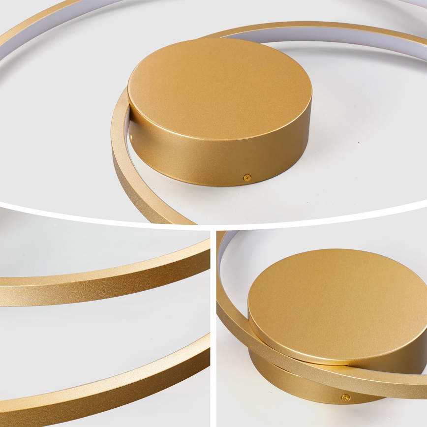 Brilagi - Dimmbare LED-Deckenleuchte TWISTER LED/105W/230V 3000-6000K Ø 100 cm goldfarben + Fernbedienung