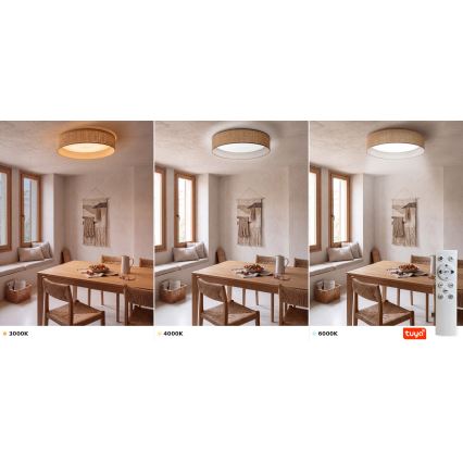 Brilagi - LED-dimmbare Deckenleuchte VELVET SMARTIX STARS LED/36W/230V 3000-6000K Ø 55 cm beige Wi-Fi Tuya Beacon + Fernbedienung