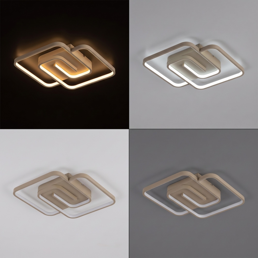 BRILAGI - Dimmbare LED-Deckenleuchte VELO LED/64W/230V 3000-6500K 48x48 cm beige + Fernbedienung