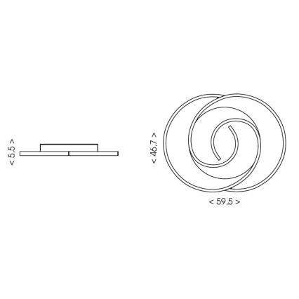 Brilagi - dimmbare LED-Deckenleuchte VELO XL LED/83W/230V 3000-6500K 46,7x59,5 cm + Fernbedienung