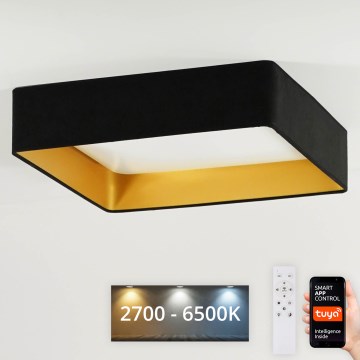 Brilagi - LED-dimmbare Deckenleuchte VELVET SQUARE SMART LED/36W/230V 60x60 cm 2700-6500K Wi-Fi Tuya + Fernbedienung schwarz