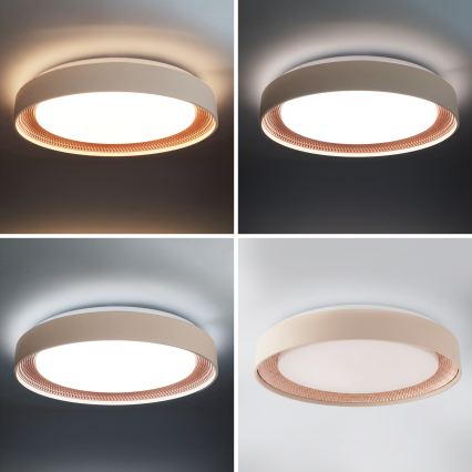 Brilagi - LED dimmbare Deckenleuchte WALDO LED/48W/230V 3000-6500K Ø 40 cm beige/gold + Fernbedienung