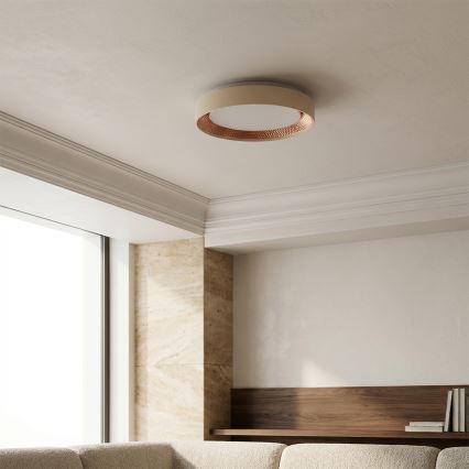 Brilagi - LED dimmbare Deckenleuchte WALDO LED/48W/230V 3000-6500K Ø 40 cm beige/gold + Fernbedienung