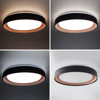 Brilagi - dimmbare LED-Deckenleuchte WALDO LED/48W/230V 3000-6500K Ø 40 cm schwarz/gold + Fernbedienung