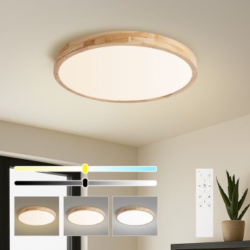 BRILAGI - LED-dimmbare Deckenleuchte WOODLINE LED/72W/230V 3000-6000K Eiche Ø 60 cm + Fernbedienung
