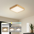 BRILAGI - LED dimmbare Deckenleuchte WOODLINE SQUARE LED/48W/230V 3000-6000K Eiche 40x40 cm + Fernbedienung