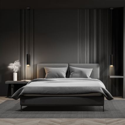 Brilagi - LED RGBW dimmbare Pendelleuchte mit Seilabhängung SELE 1xGU10/4,8W/230V 3000K schwarz/gold + Fernbedienung