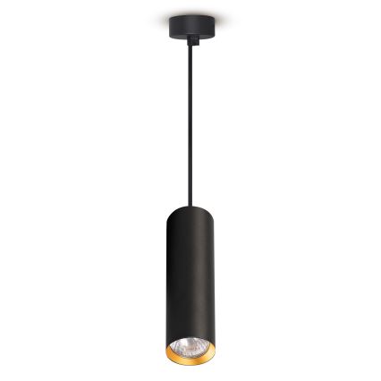Brilagi - LED RGBW dimmbare Pendelleuchte mit Seilabhängung SELE 1xGU10/6W/230V 3000K schwarz/gold + Fernbedienung