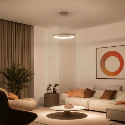 BRILAGI - dimmbare LED-Pendelleuchte an Kabel FALCON SLIM LED/42W/230V 3000-6500K Ø 50 cm beige + Fernbedienung