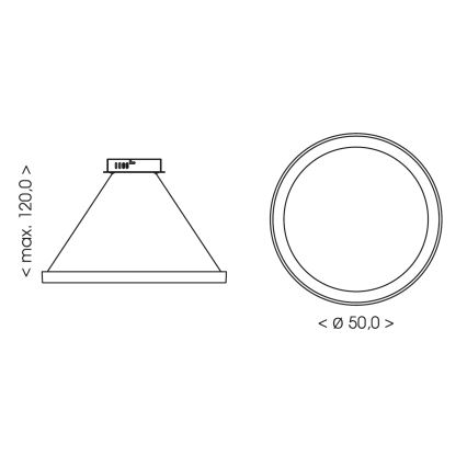 BRILAGI - dimmbare LED-Pendelleuchte an Kabel FALCON SLIM LED/42W/230V 3000-6500K Ø 50 cm beige + Fernbedienung