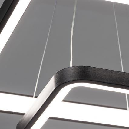 Brilagi - LED-dimmbare Hängeleuchte mit Seilaufhängung FALCON SLIM LED/78W/230V 3000-6500K 50x50 cm schwarz + Fernbedienung