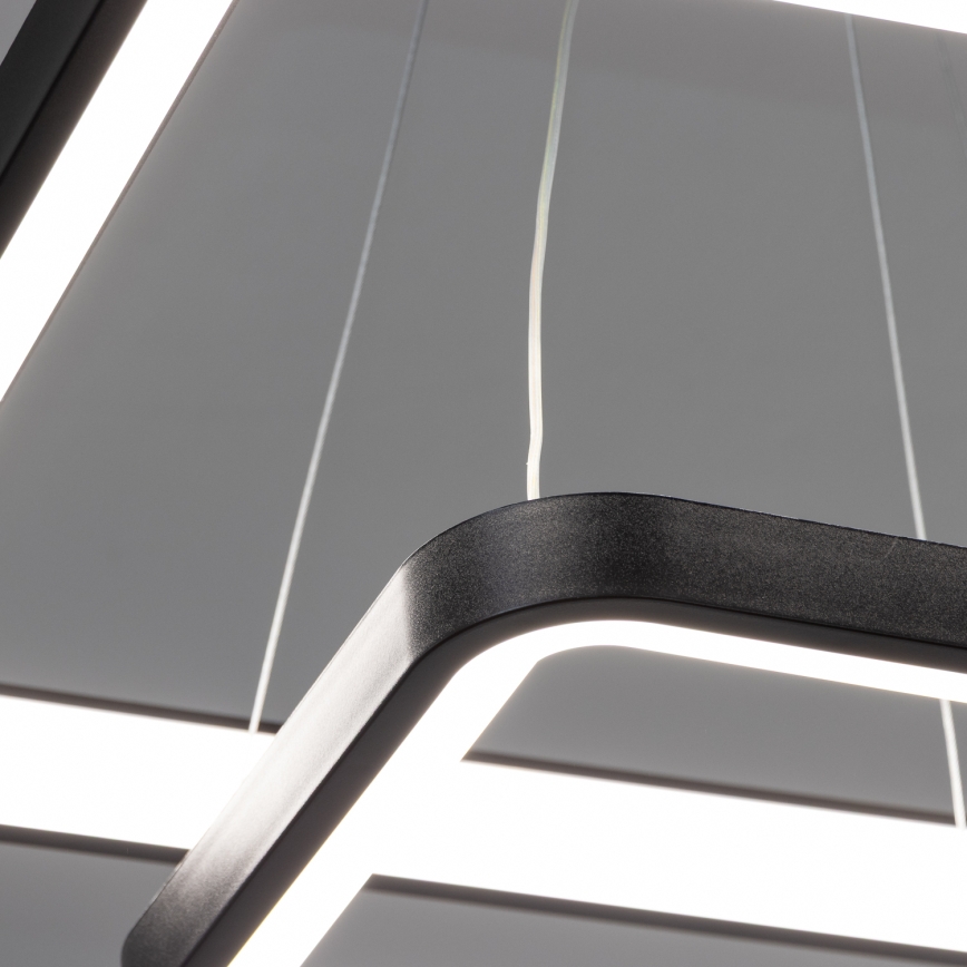 Brilagi - LED-dimmbare Hängeleuchte mit Seilaufhängung FALCON SLIM LED/78W/230V 3000-6500K 50x50 cm schwarz + Fernbedienung