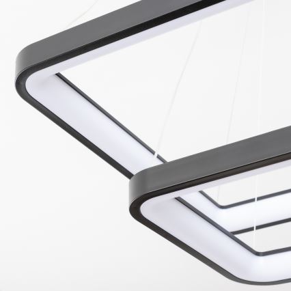 Brilagi - LED-dimmbare Hängeleuchte mit Seilaufhängung FALCON SLIM LED/78W/230V 3000-6500K 50x50 cm schwarz + Fernbedienung