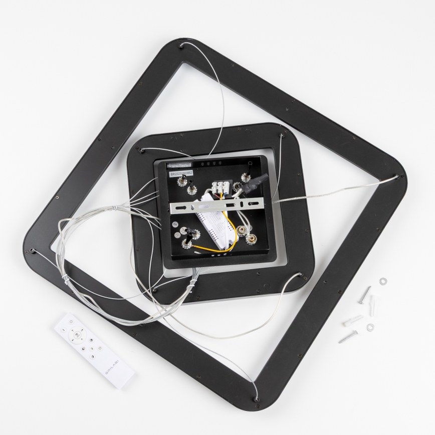 Brilagi - LED-dimmbare Hängeleuchte mit Seilaufhängung FALCON SLIM LED/78W/230V 3000-6500K 50x50 cm schwarz + Fernbedienung