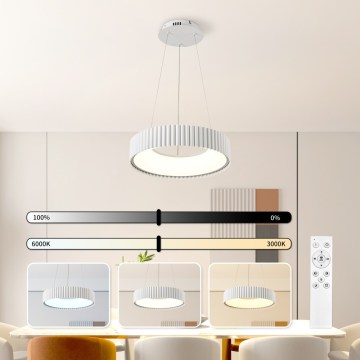 BRILAGI - LED-dimmbare Hängeleuchte mit Kabelaufhängung FALCON MODERN LED/30W/230V 3000–6000K Ø 40 cm weiß + Fernbedienung