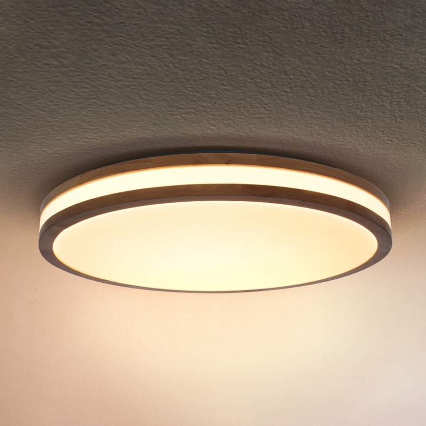 Brilagi - dimmbare LED-Deckenleuchte MOLINA LED/72W/230V 3000-6500K Eiche Ø 78 cm + Fernbedienung