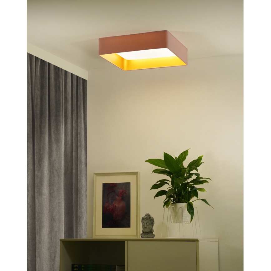 Brilagi - LED-dimmbare Deckenleuchte VELVET SQUARE SMART LED/36W/230V 60x60 cm 2700-6500K Wi-Fi Tuya + Fernbedienung rosa