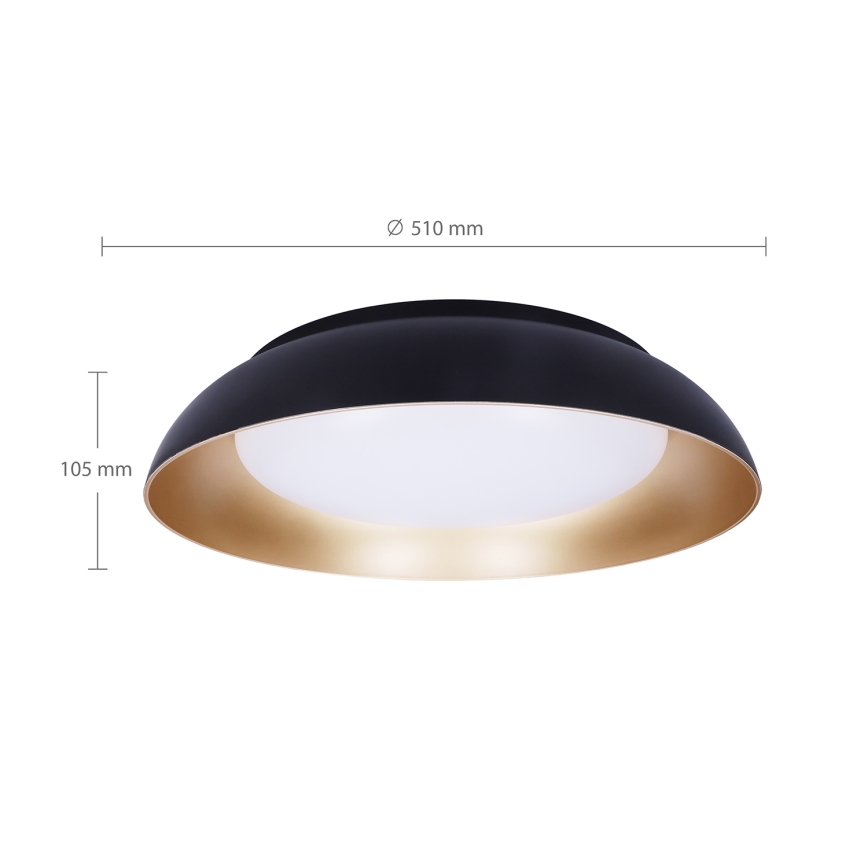 Brilagi - LED-dimmbare Deckenleuchte ALVA LED/48W/230V 3000-6500K Ø 51 cm schwarz + Fernbedienung