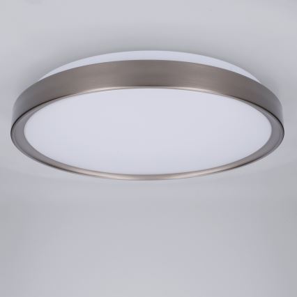 Brilagi - Dimmbare LED-Deckenleuchte FANCIA, 48 W, 230 V, 3000–6500 K, Ø 39 cm, silber, mit Fernbedienung