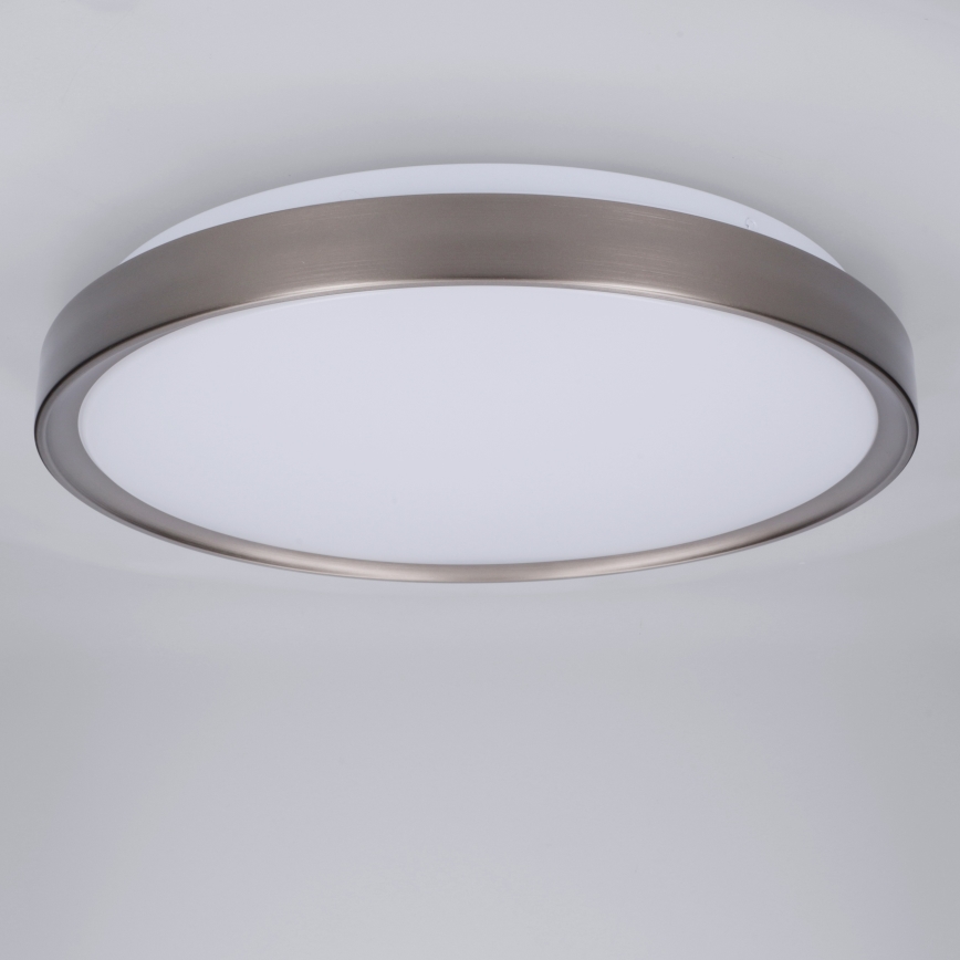 Brilagi - Dimmbare LED-Deckenleuchte FANCIA, 48 W, 230 V, 3000–6500 K, Ø 39 cm, silber, mit Fernbedienung