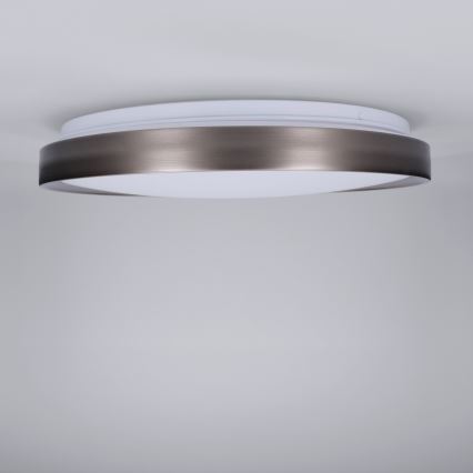 Brilagi - Dimmbare LED-Deckenleuchte FANCIA, 48 W, 230 V, 3000–6500 K, Ø 39 cm, silber, mit Fernbedienung