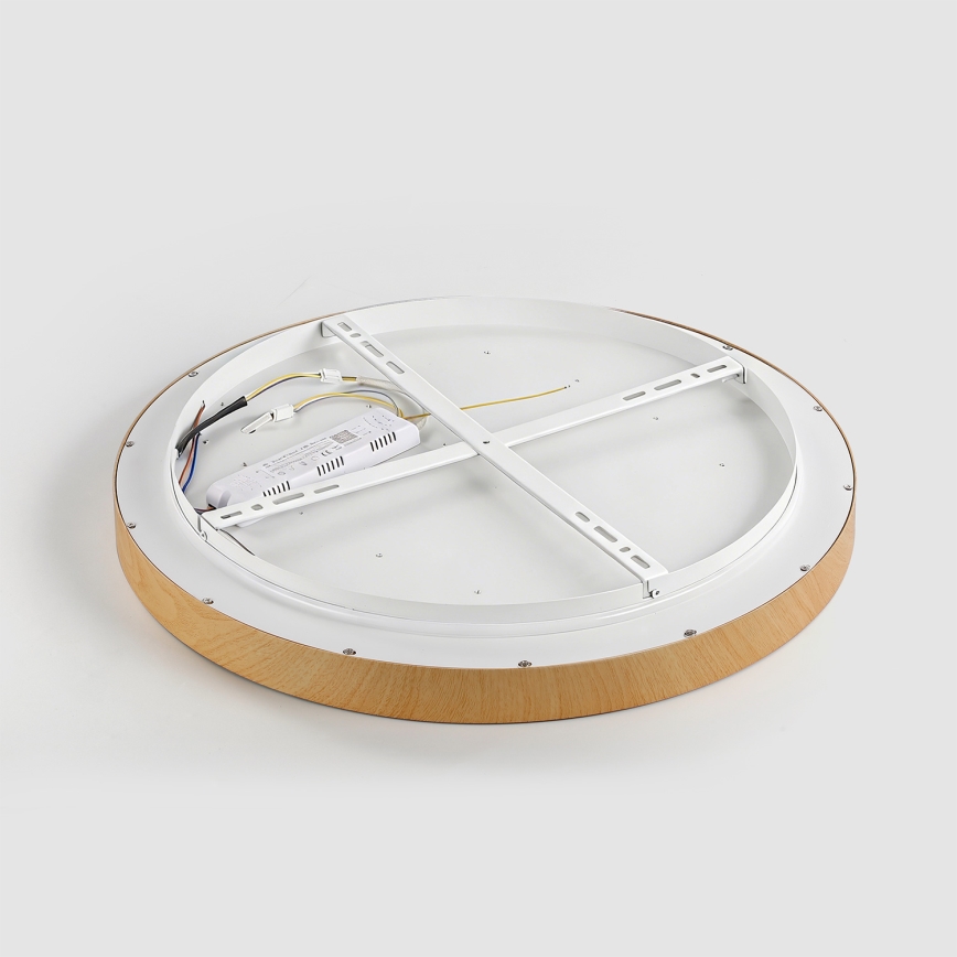 Brilagi - LED-dimmbare Deckenleuchte GLASS POOL DOUBLE LED/48W/230V 3000-6000K 40 cm Holzdekor + Fernbedienung