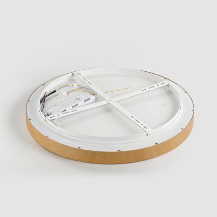 Brilagi - LED-dimmbare Deckenleuchte GLASS POOL DOUBLE LED/60W/230V 3000-6000K 50 cm Holzdekor + Fernbedienung