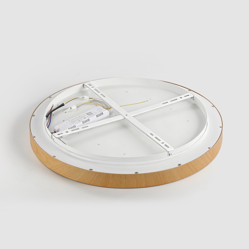 Brilagi - LED-dimmbare Deckenleuchte GLASS POOL DOUBLE LED/60W/230V 3000-6000K 50 cm Holzdekor + Fernbedienung