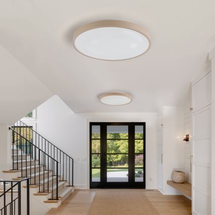 Brilagi - Dimmbare LED-Deckenleuchte GLASS POOL DOUBLE LED/80W/230V 3000–6000K 60 cm beige + Fernbedienung