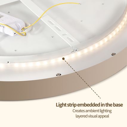 Brilagi - Dimmbare LED-Deckenleuchte GLASS POOL DOUBLE LED/80W/230V 3000–6000K 60 cm beige + Fernbedienung