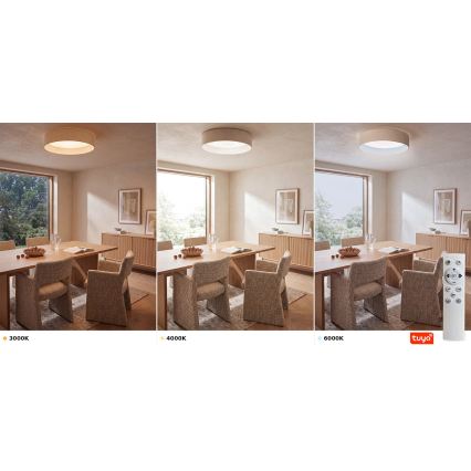 BRILAGI - LED dimmbare Deckenleuchte VELVET SMARTIX STARS LED/36W/230V 3000-6000K Ø 55 cm cremefarben Wi-Fi Tuya Beacon + Fernbedienung