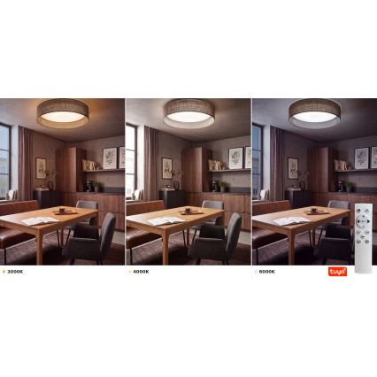 BRILAGI - LED-dimmbare Deckenleuchte VELVET SMARTIX STARS LED/24W/230V 3000–6000K Ø 45 cm braun Wi‑Fi Tuya Beacon + Fernbedienung