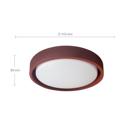 Brilagi - dimmbare LED-Deckenleuchte MATTEO LED/48W/230V 3000-6500K Ø 41 cm rot + Fernbedienung