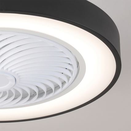 Brilagi - Dimmbare LED-Deckenleuchte mit Ventilator LED/30W/230V 3000-6500K Ø 50 cm schwarz + Fernbedienung